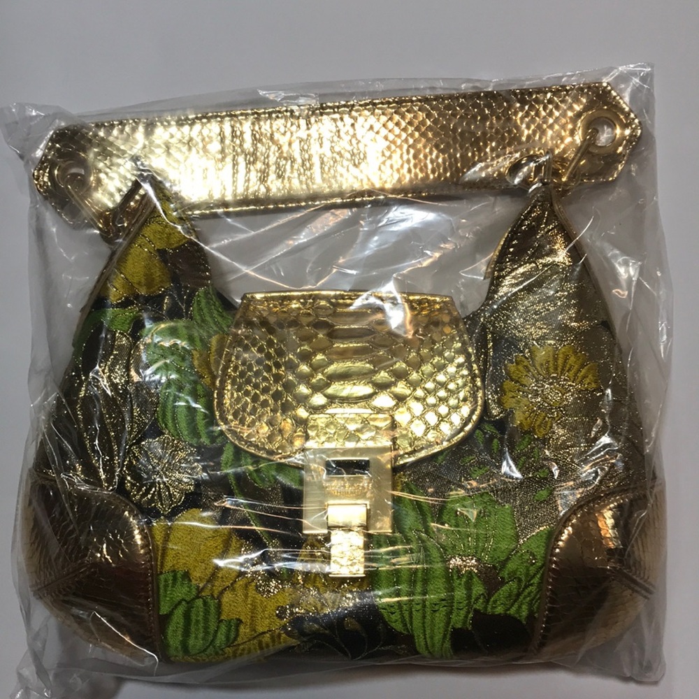 Michael Kors Collection Bancroft floral bag gold - Picture 4 of 7